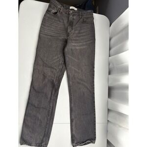 Abercrombie & Fitch The '90s Straight Ultra High Rise Black Wash Jeans